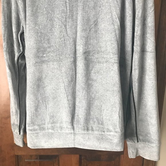 DKNY Active Gray with Black Trim Velour Zip-Up Jacket X-Large - Picture 9 of 9